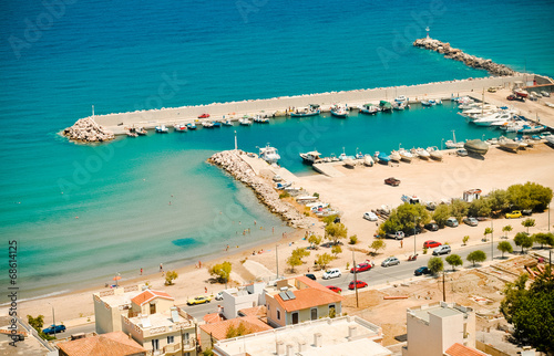 Karlovasi marina and beach, Samos, Greece. photo
