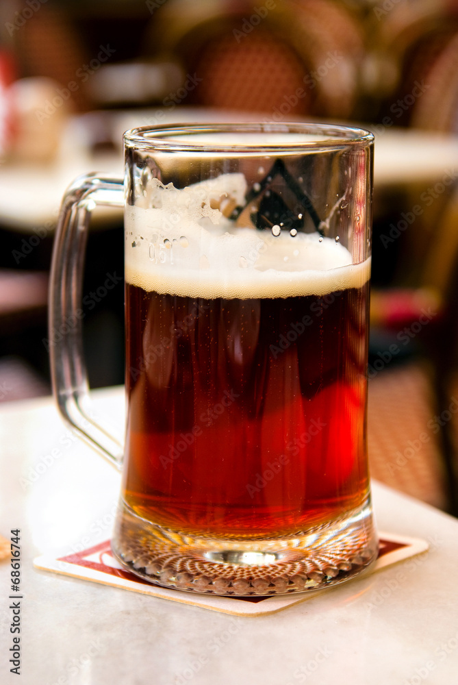 glasses with dark beer in a cafe glasses with dark beer in a cafe