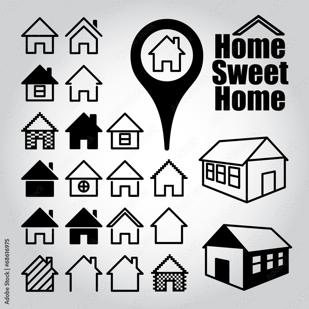 Set of home icons