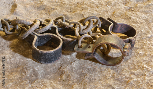 The irons from oubliette the castle.