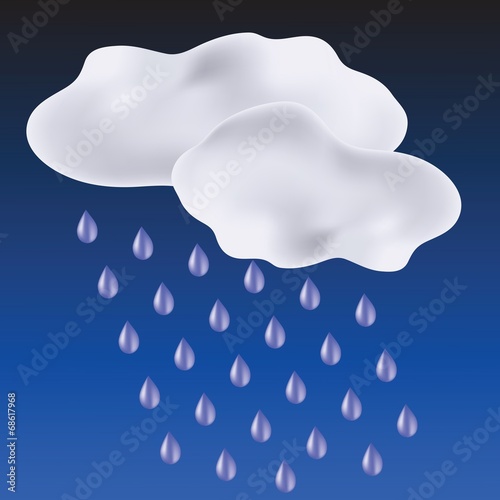 clouds and drops of rain