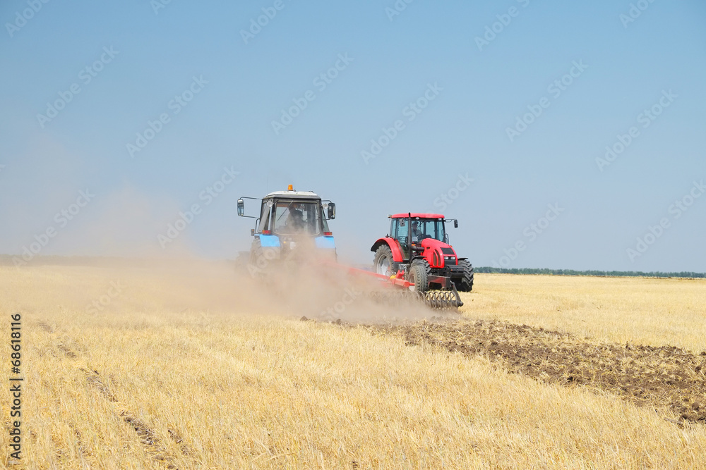Obraz premium tractor with a plow