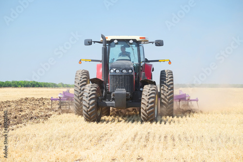 tractor with a plow