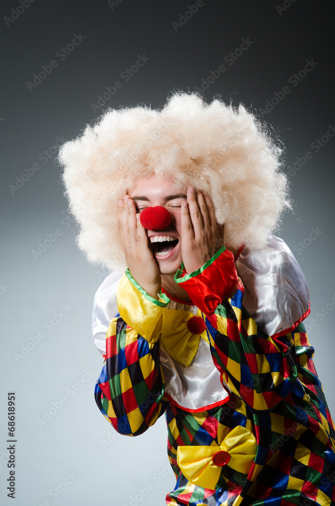 Funny clown in the studio Funny clown in the studio