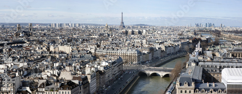 Panoramic aerial view of Paris with Eiffel tower #68620996