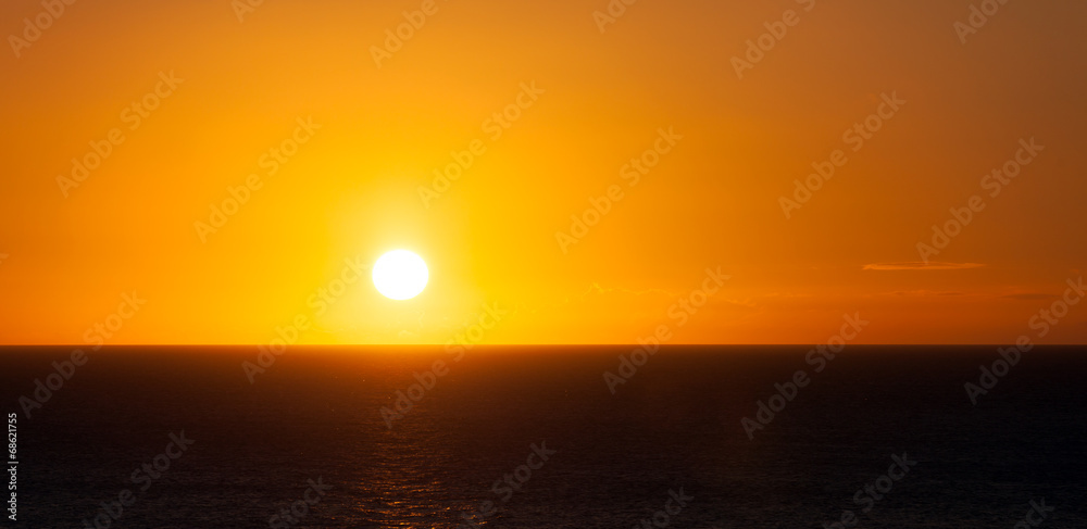 Sun over the sea