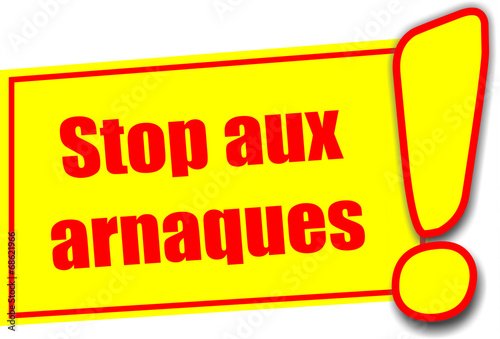 étiquette stop aux arnaques