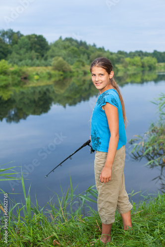Cute girl fishing