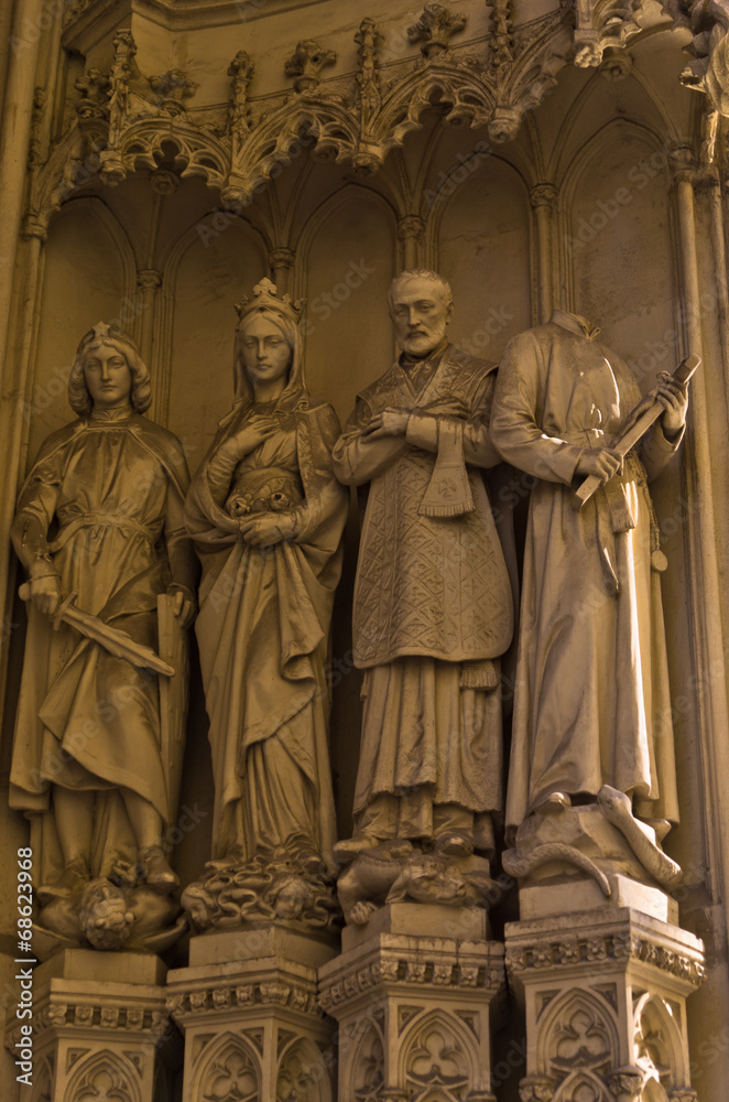 Sculpture with religios theme at dominican church in Vienna