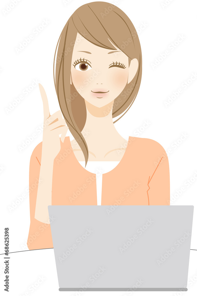 PC パソコンの操作をする女性 PC パソコンの操作をする女性