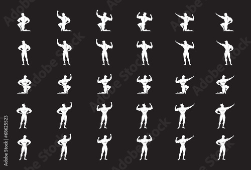 Silhouette of a Body Builder