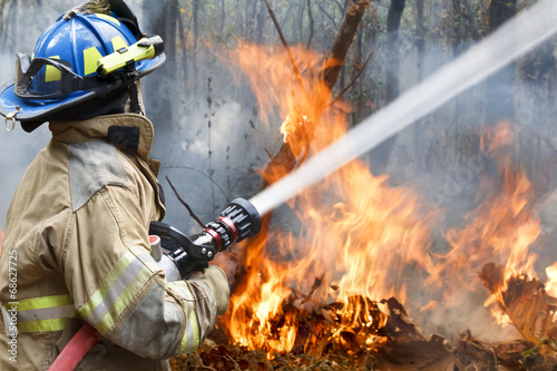 firefighters helped battle a wildfire