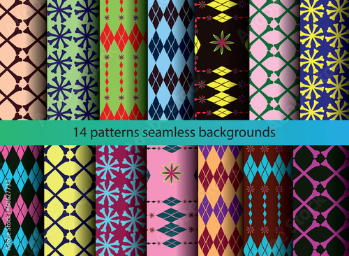 fourteen patterns seamless backgrounds