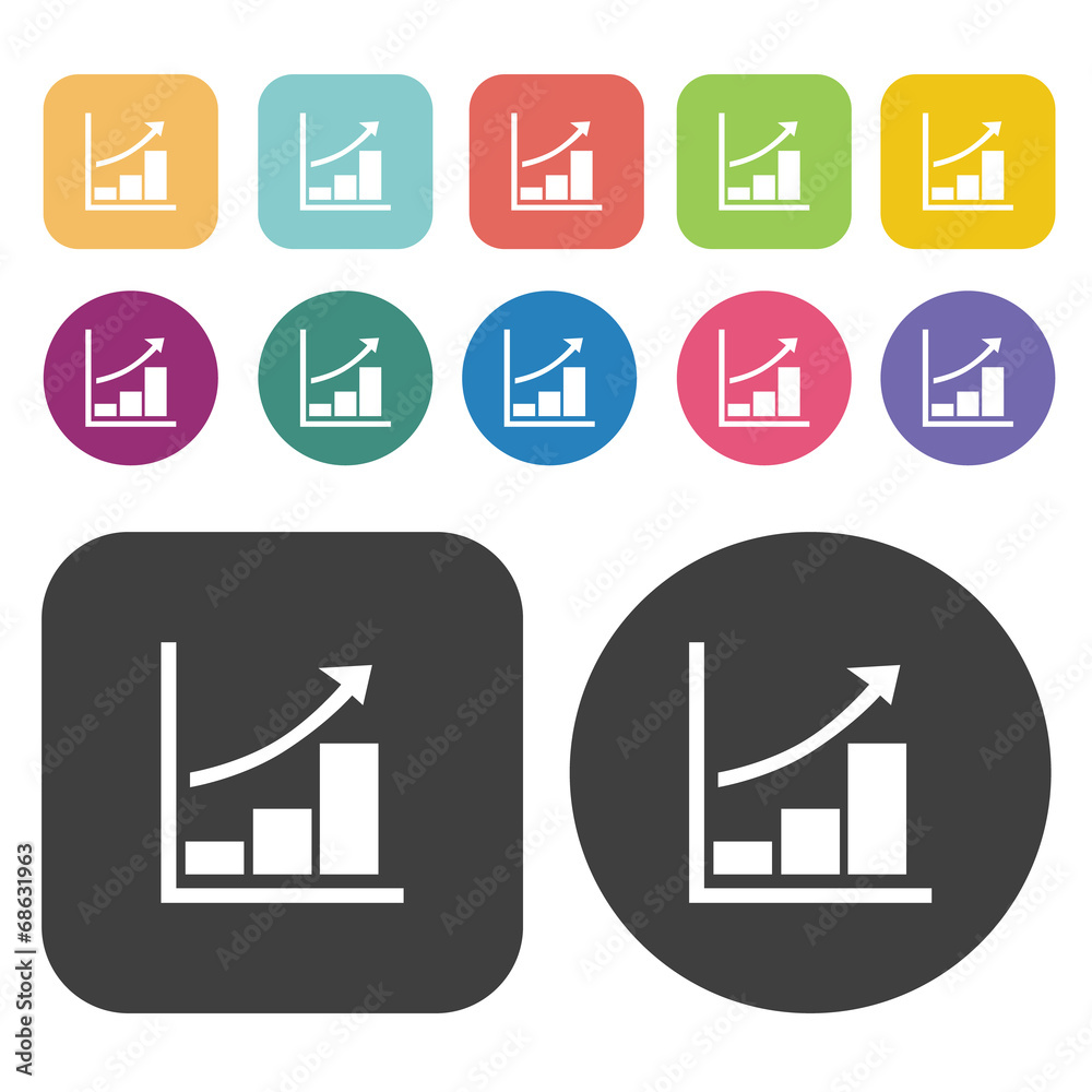 Business growth bar graph icon set. Finance and business symbol. Business growth bar graph icon set. Finance and business symbol.