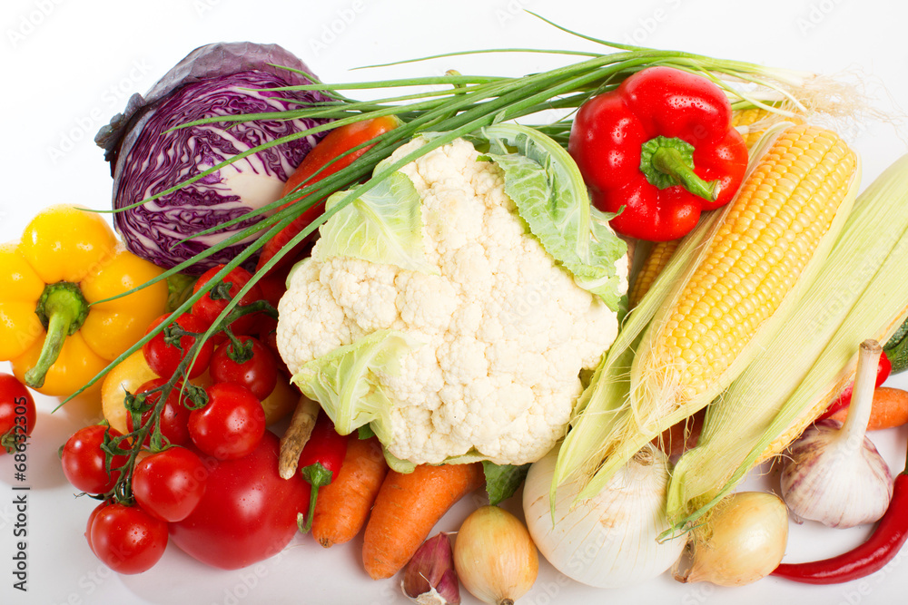 vegetables isolated on a white background vegetables isolated on a white background