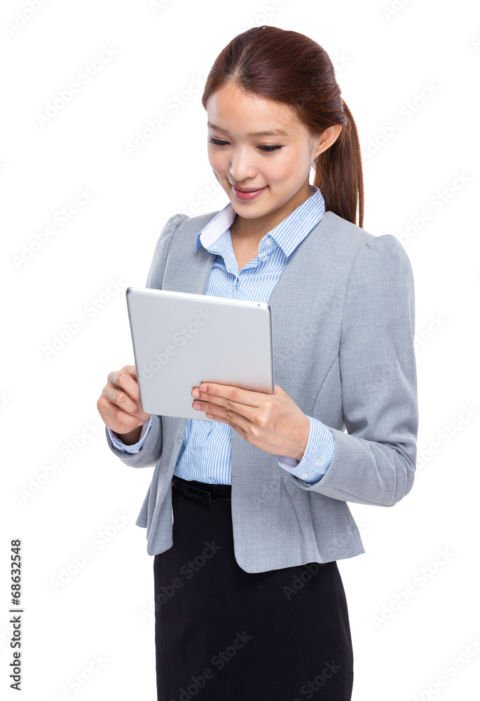 Asian businesswoman use digital tablet Asian businesswoman use digital tablet