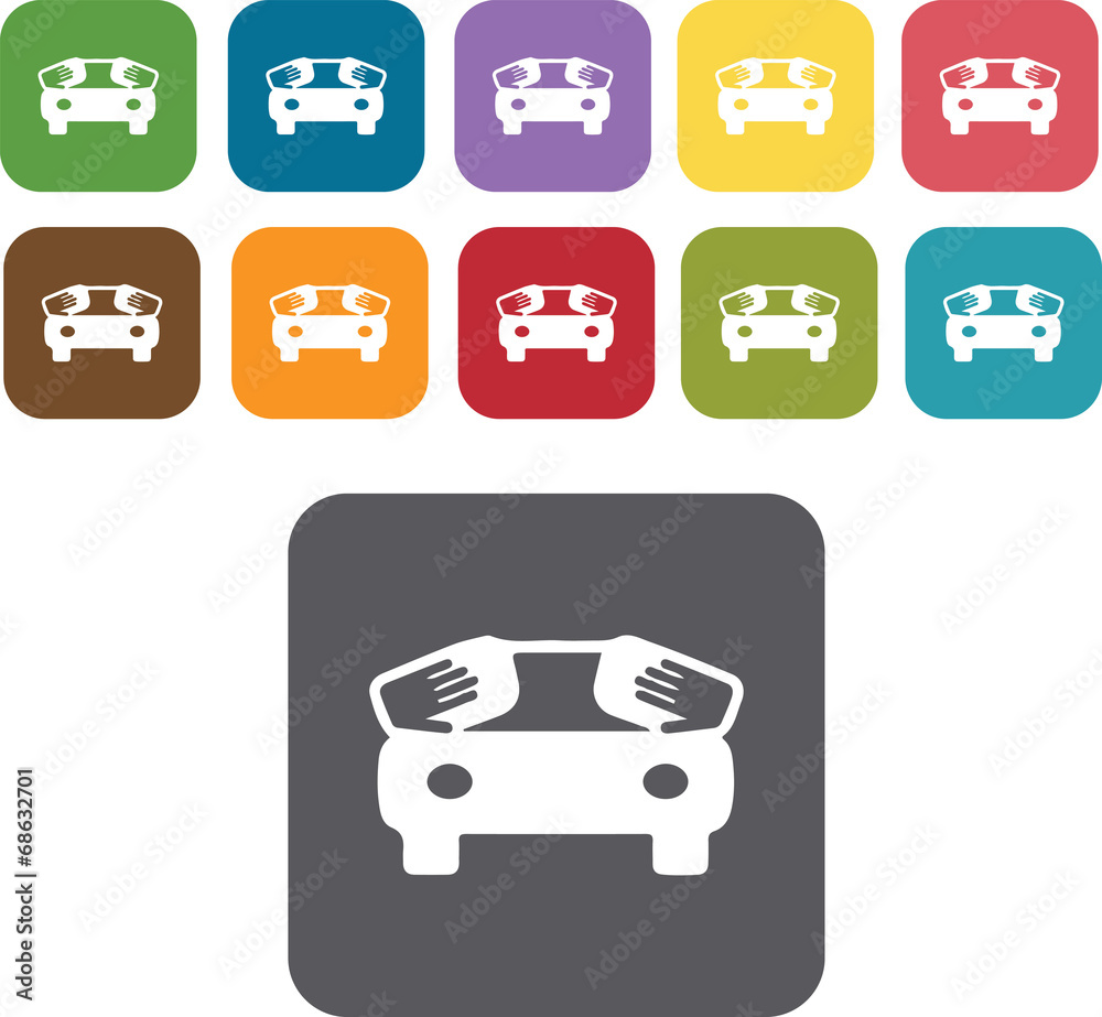 Car wax icons set. Rectangle colourful 12 buttons. Illustration Car wax icons set. Rectangle colourful 12 buttons. Illustration