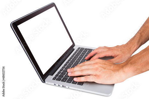 Hands Using Laptop
