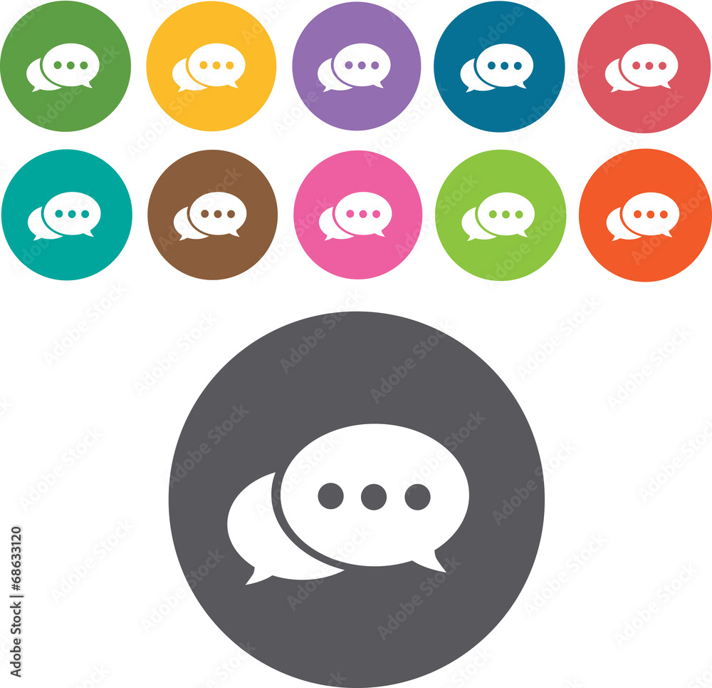 Contact us - information sign icons set. Round and rectangle col Contact us - information sign icons set. Round and rectangle col