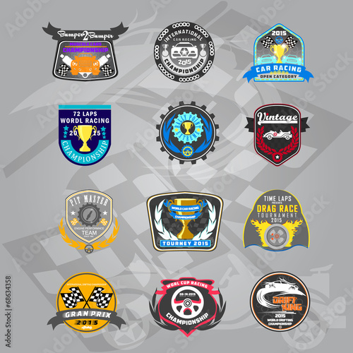 Car Racing Labels and Badge. Illustration eps10