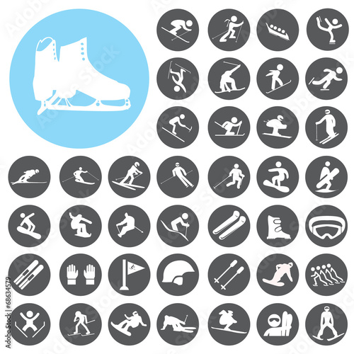 Ski sport icons set. Illustration eps10
