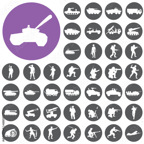 Soldier tank icons set. Illustration eps10