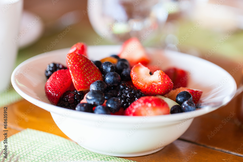 Breakfast with fresh fruits Breakfast with fresh fruits