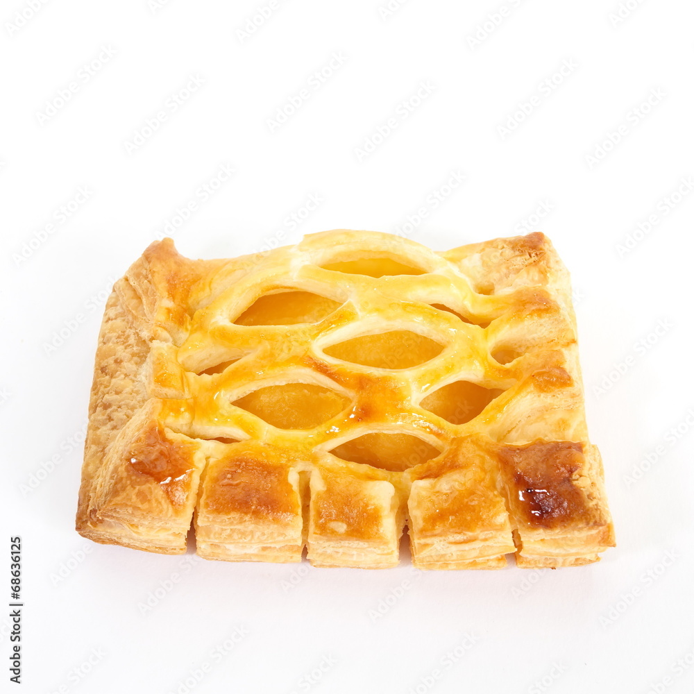 Pineapple pie isolated on a white background Pineapple pie isolated on a white background