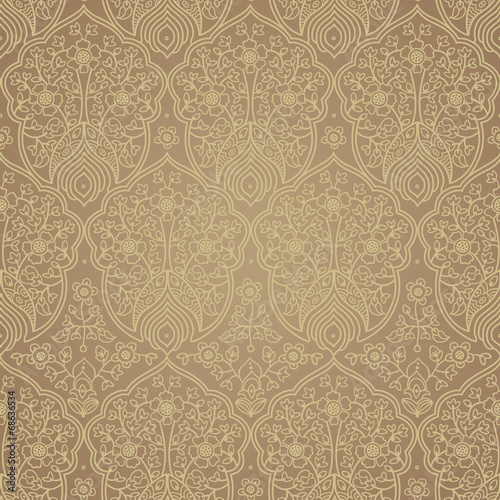 Ornate floral seamless texture in Eastern style.