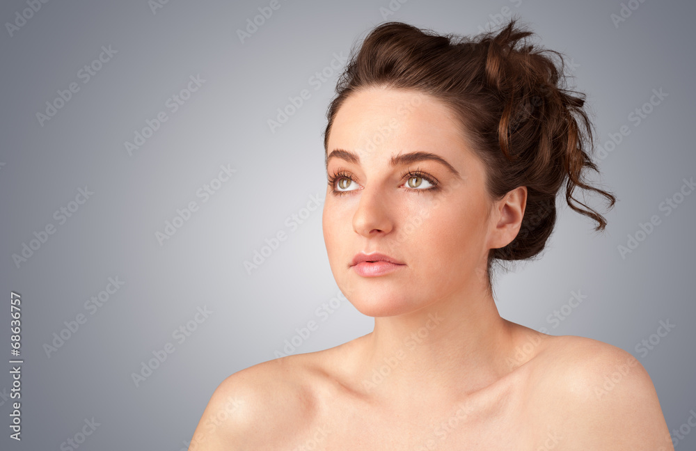 Close up portrait of beautiful young naked girl Close up portrait of beautiful young naked girl