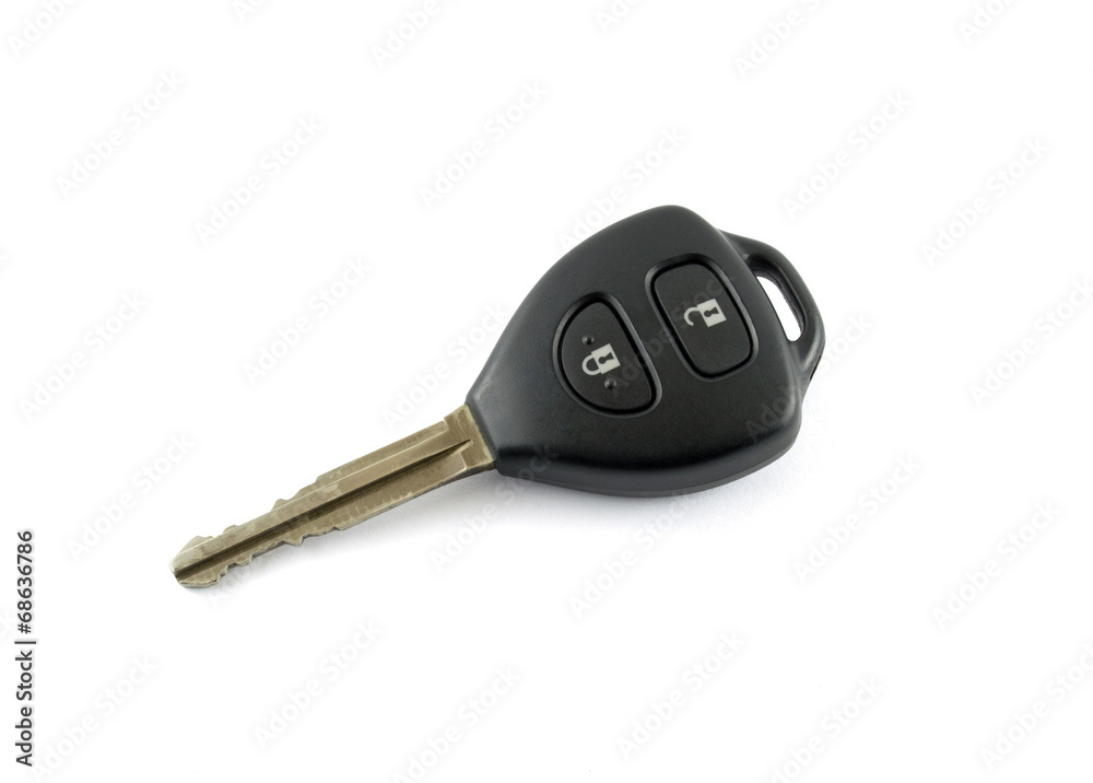 car key on white background car key on white background