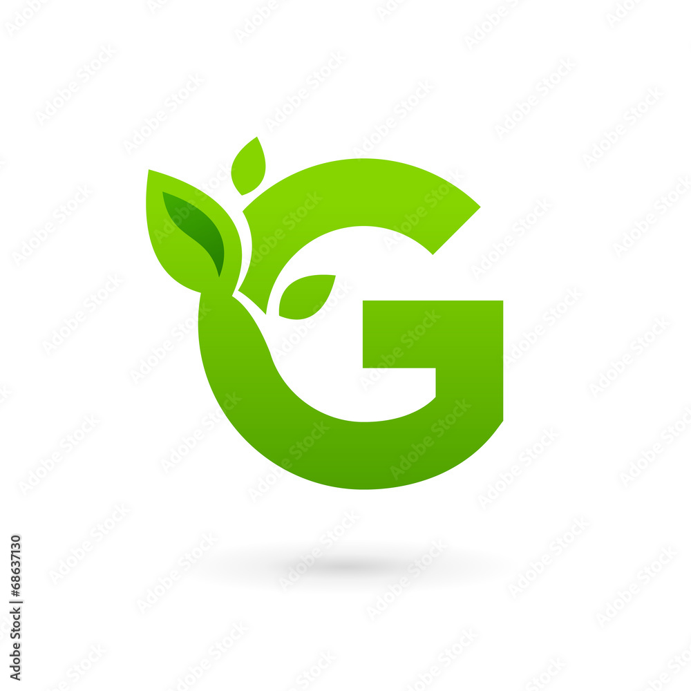 Letter G eco leaves logo icon design template elements. Letter G eco leaves logo icon design template elements.
