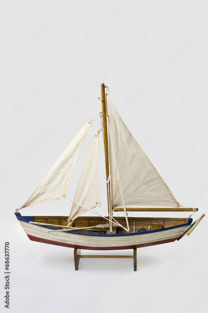 Ship model on a white background
