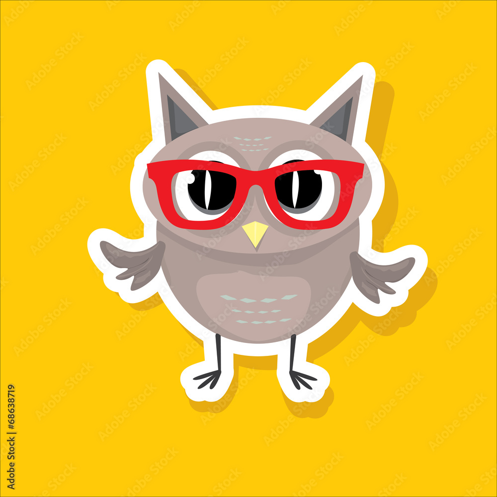Fototapeta premium vector cartoon cute little owl