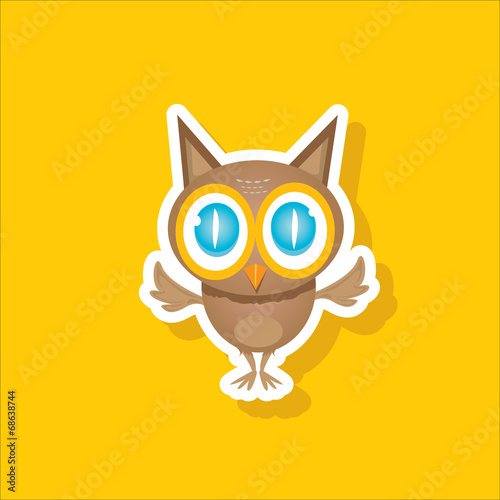 vector cartoon cute little owl