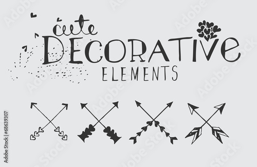 Vintage Arrows Vector Illustration Set