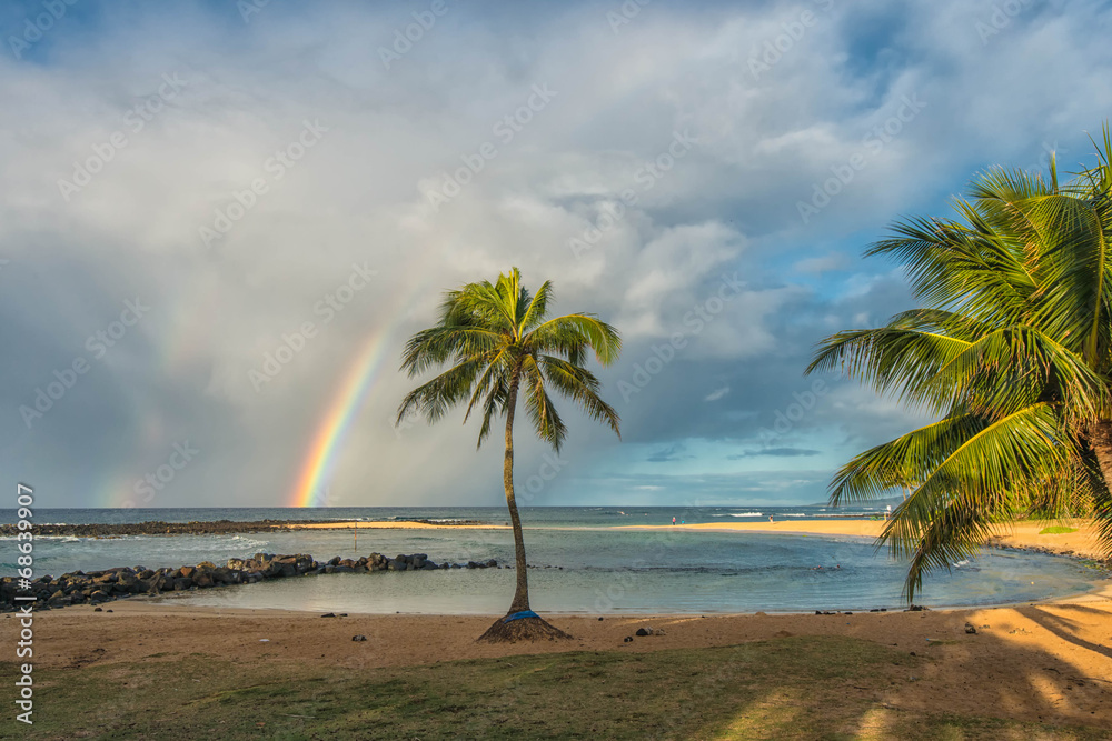 Fototapeta premium Poipu Beach Rainbow