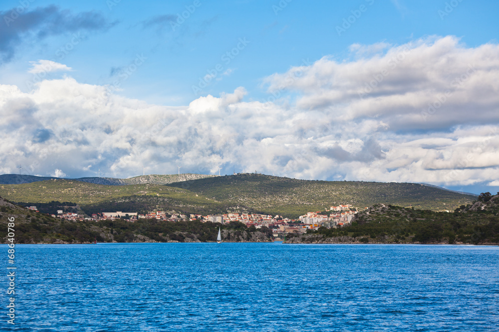 Sibenik bay, Croatia view from the sea