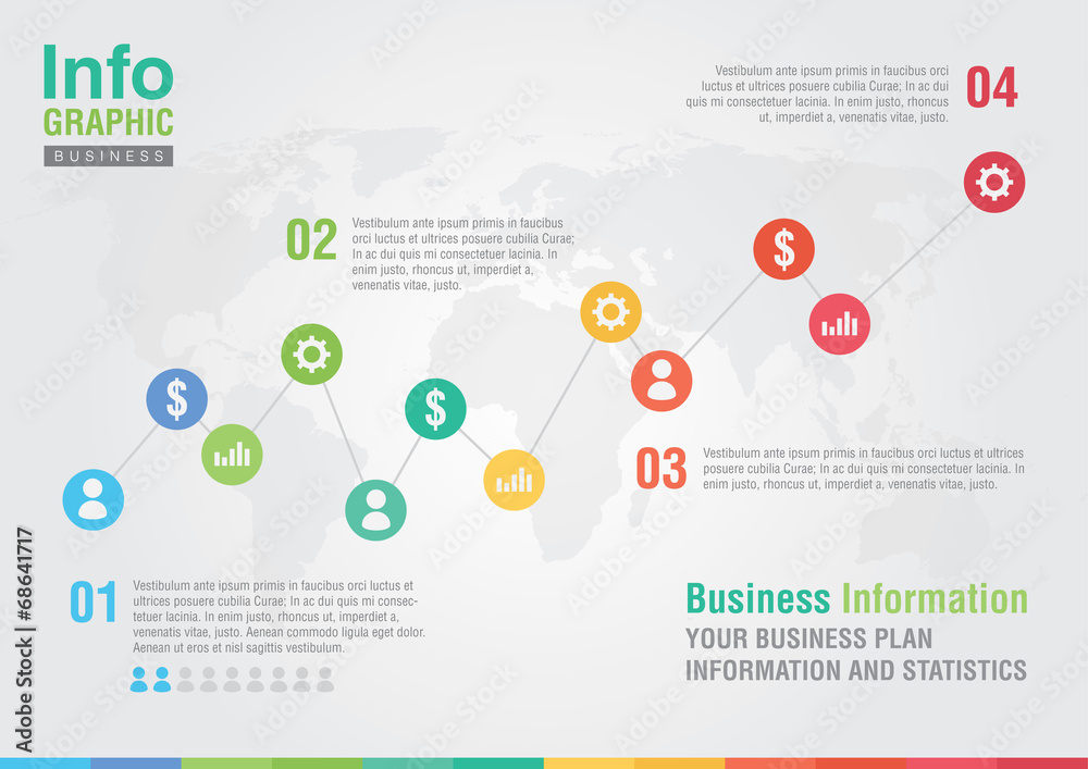 Business line chart infographic. Business report creative market