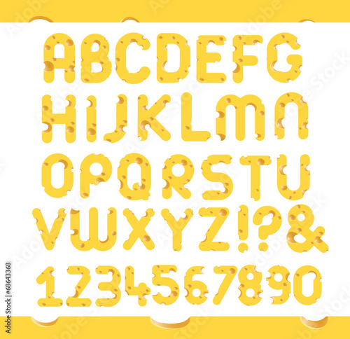 Set of cheese letters