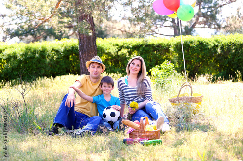Happy family in the park