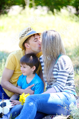 Happy family in the park