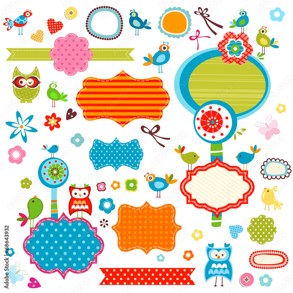 Naklejka premium frames and birds