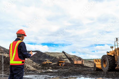 Worker in lignite mine