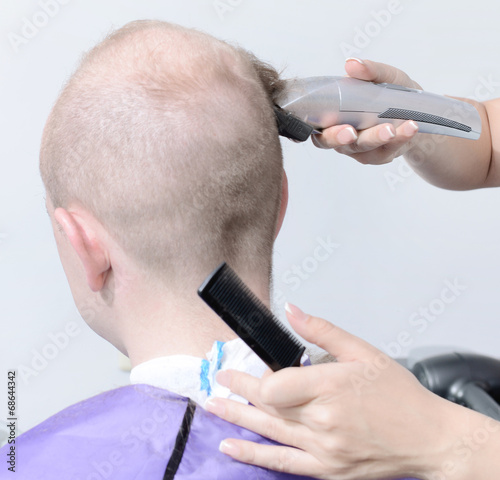 Young man in beauty salon