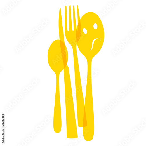 cutlery yellow