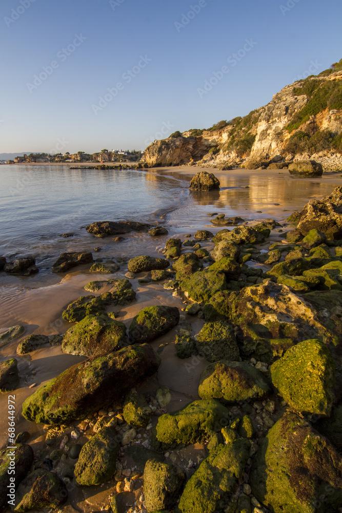 Landscape view of the beaches near Ferragudo, Portugal.