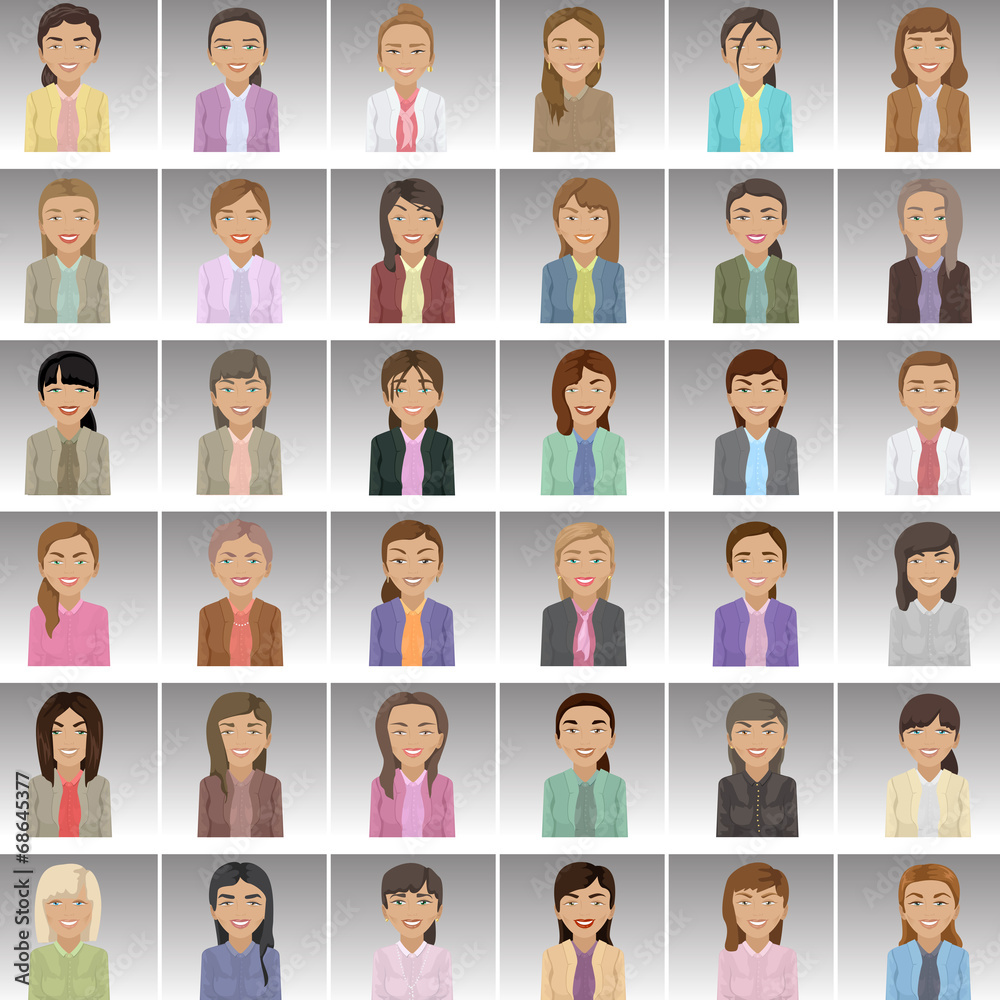 Business Women - Isolated On Gray Background Business Women - Isolated On Gray Background