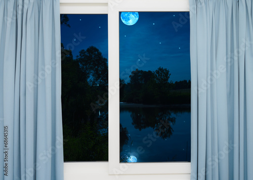 window view of the full moon