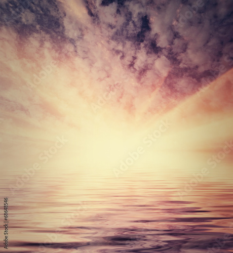 Instagram style sea sunset image